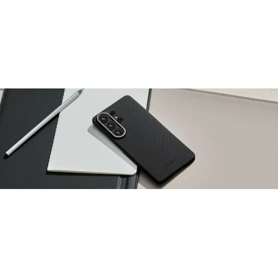 Pitaka Edge Ultra Slim Case with Aaron Button for Samsung S26 Ultra - Black / Grey